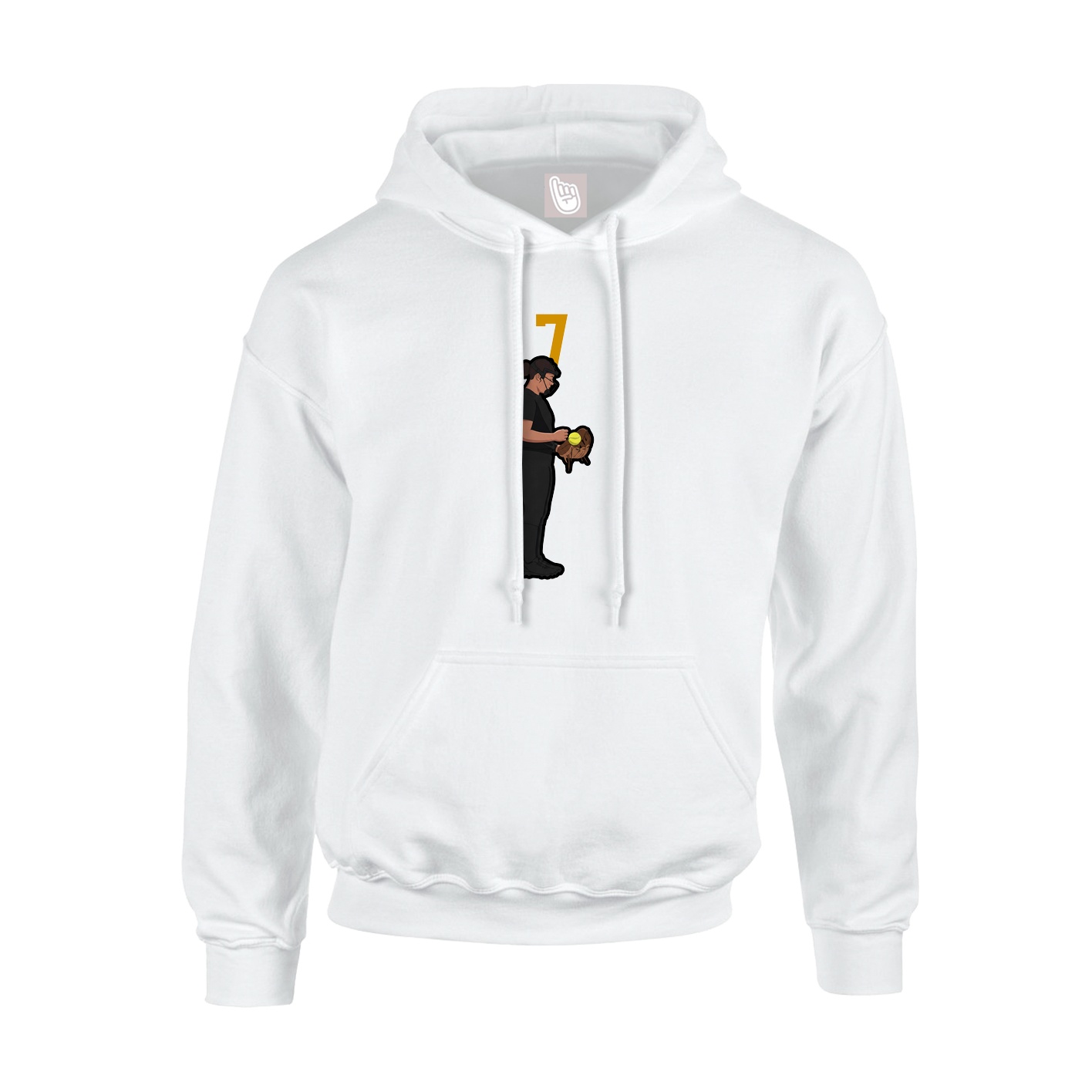 Youth Hoodie — Number Top in White