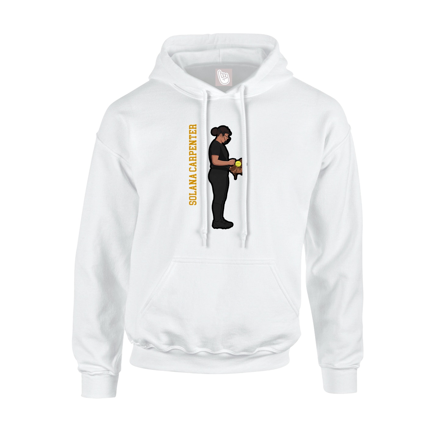 Hoodie — Name Vertical in White