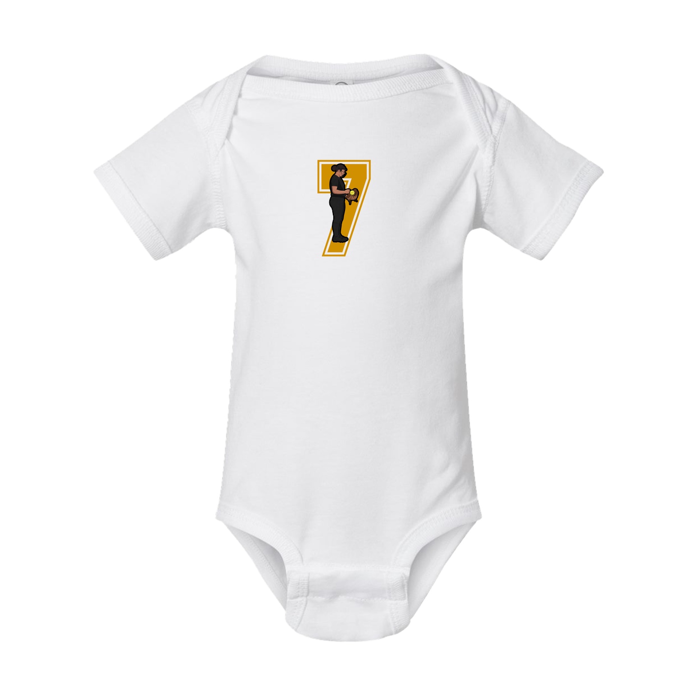 Baby Onesie — Number in White