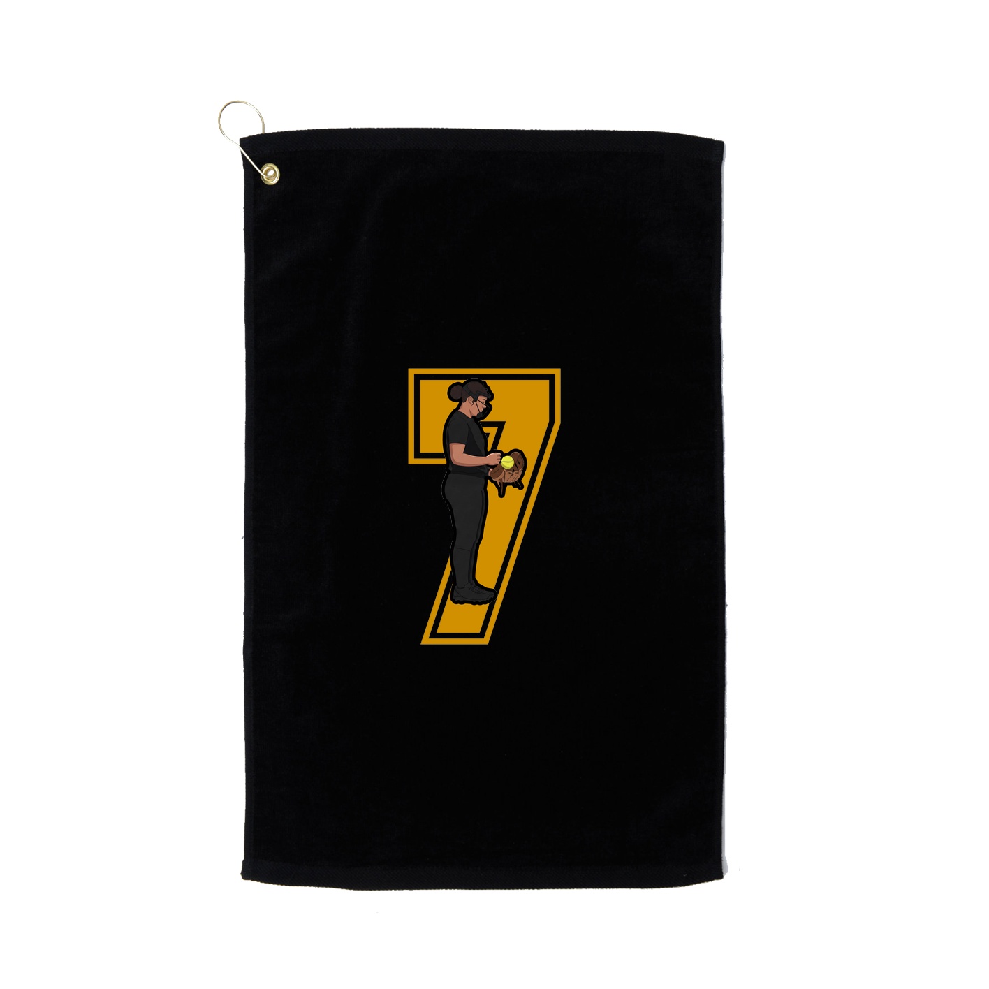 Golf Towel — Number in Black