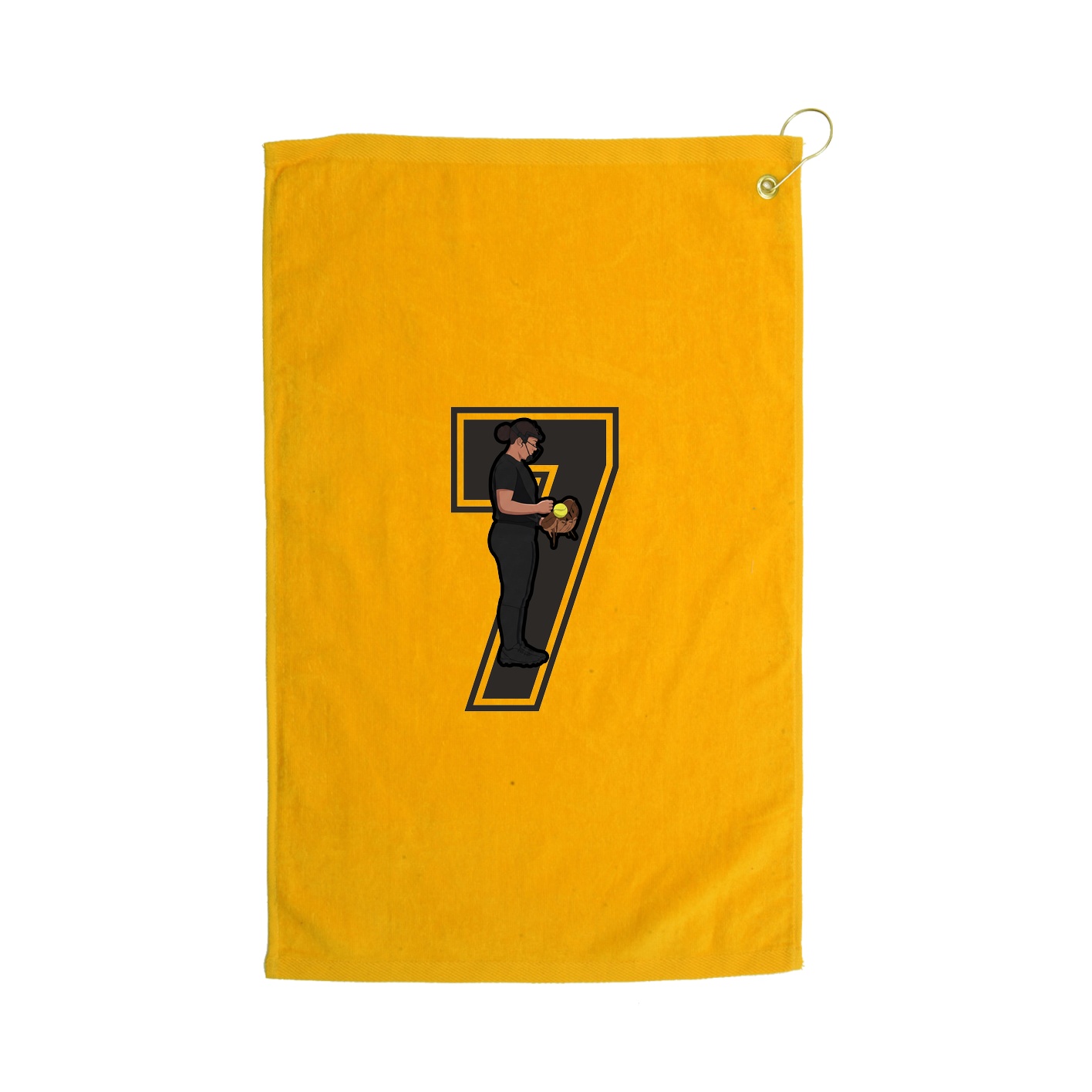 Golf Towel — Number in Gold