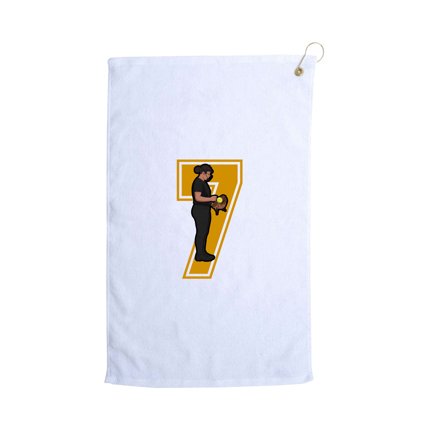 Golf Towel — Number in White