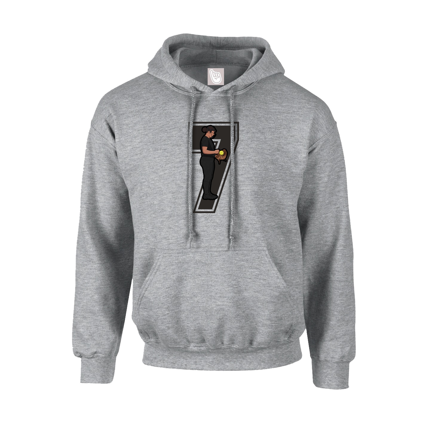 Hoodie — Number in Grey