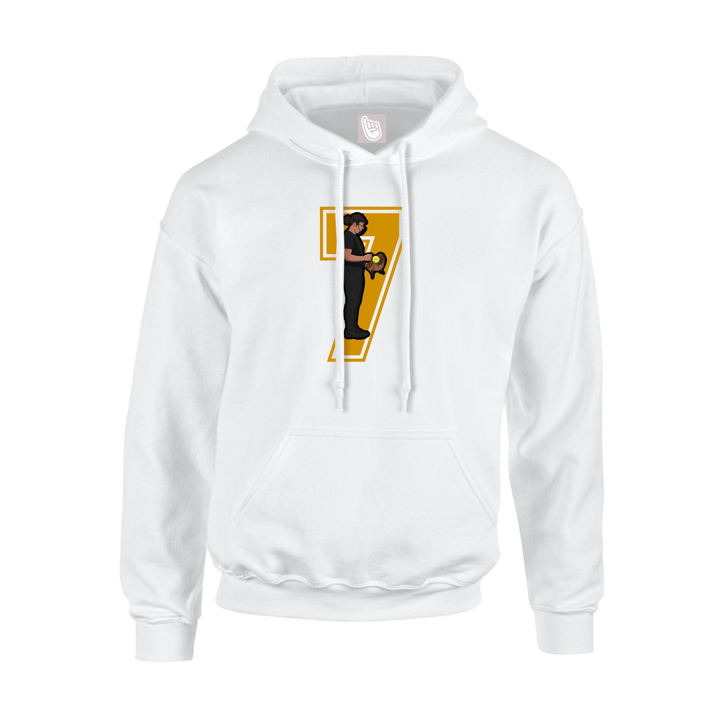 Youth Hoodie — Number in White