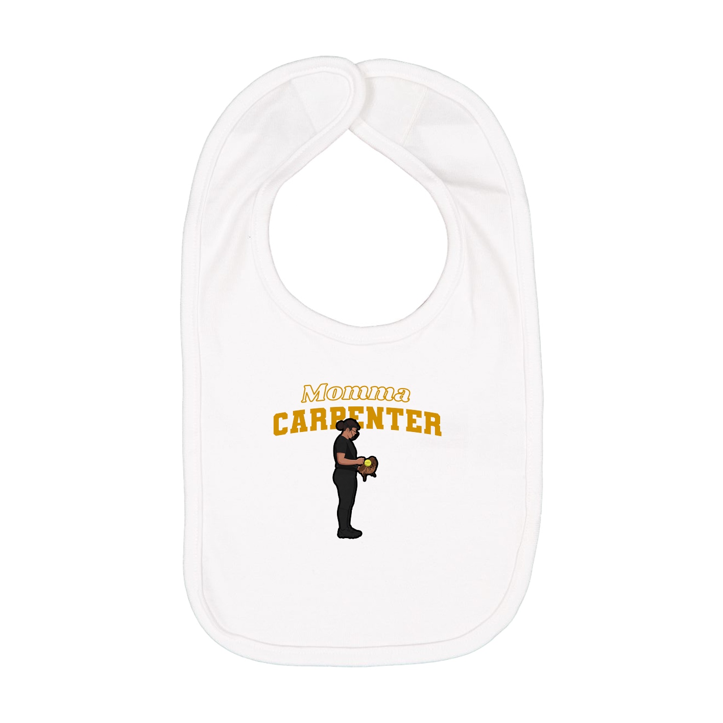 Infant Bib — Mothers Day Block in White