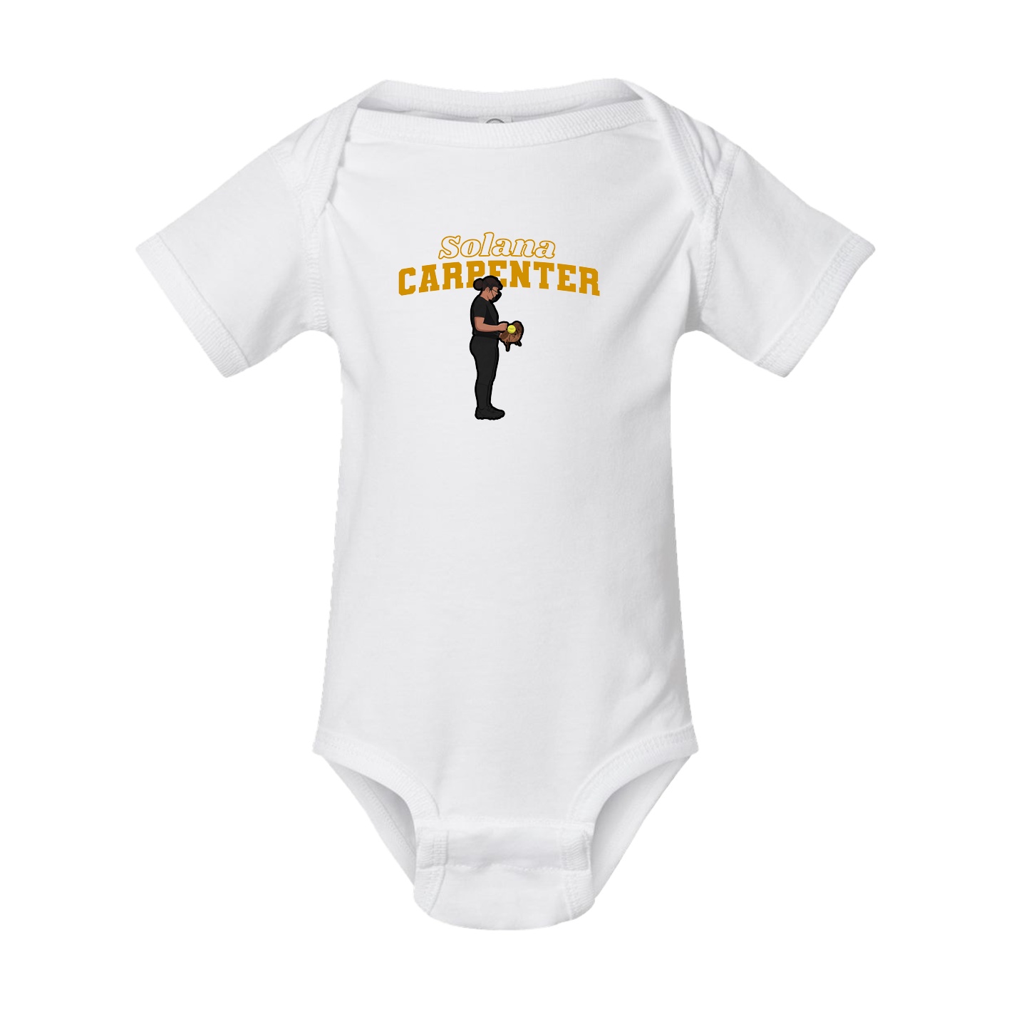 Baby Onesie — Name Arch in White