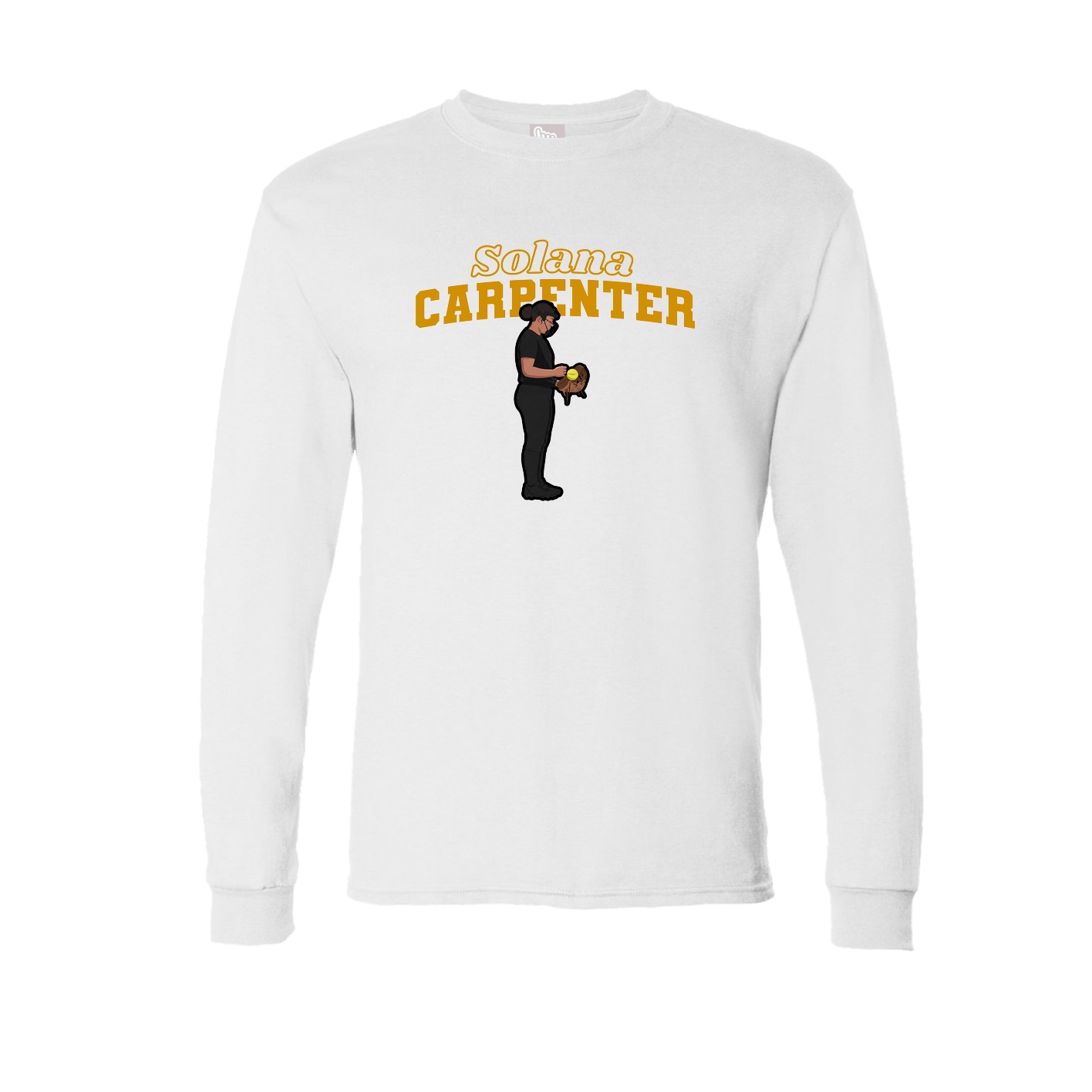Long Sleeve Tee — Name Arch in White