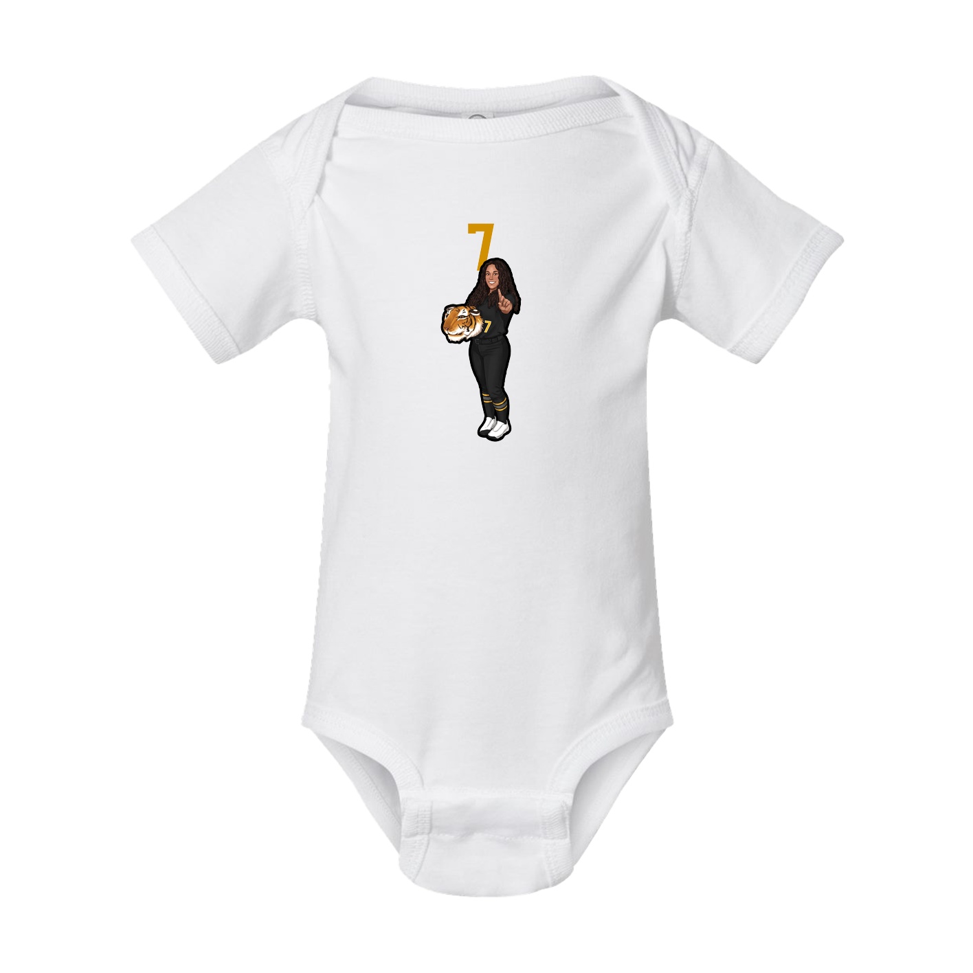 Baby Onesie — Number Top in White