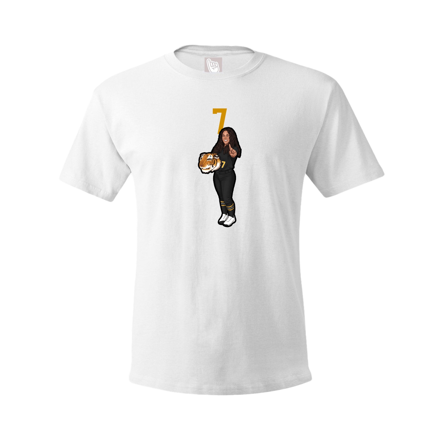 Youth Tee — Number Top in White