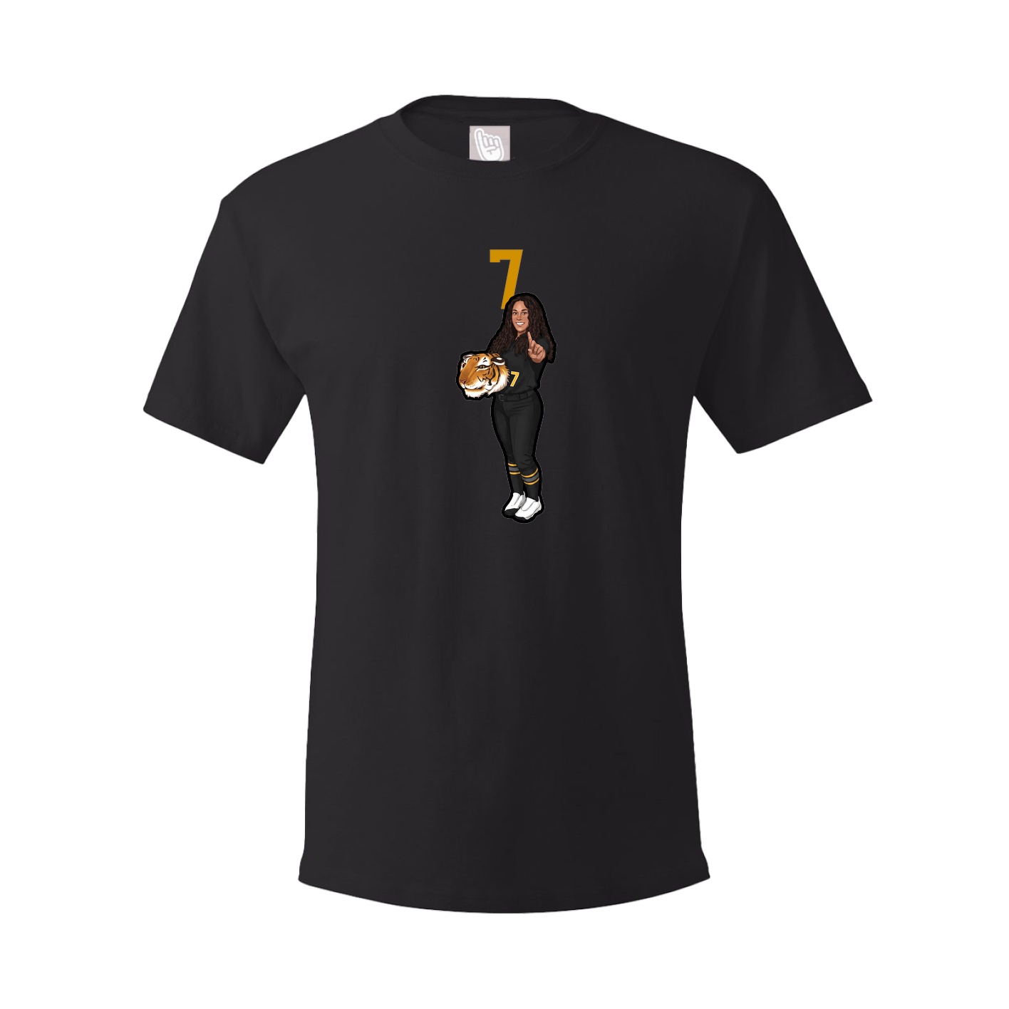 Youth Tee — Number Top in Black