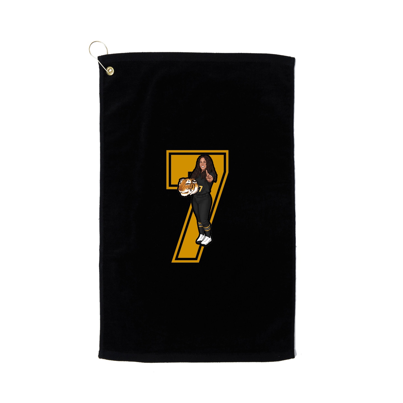 Golf Towel — Number in Black
