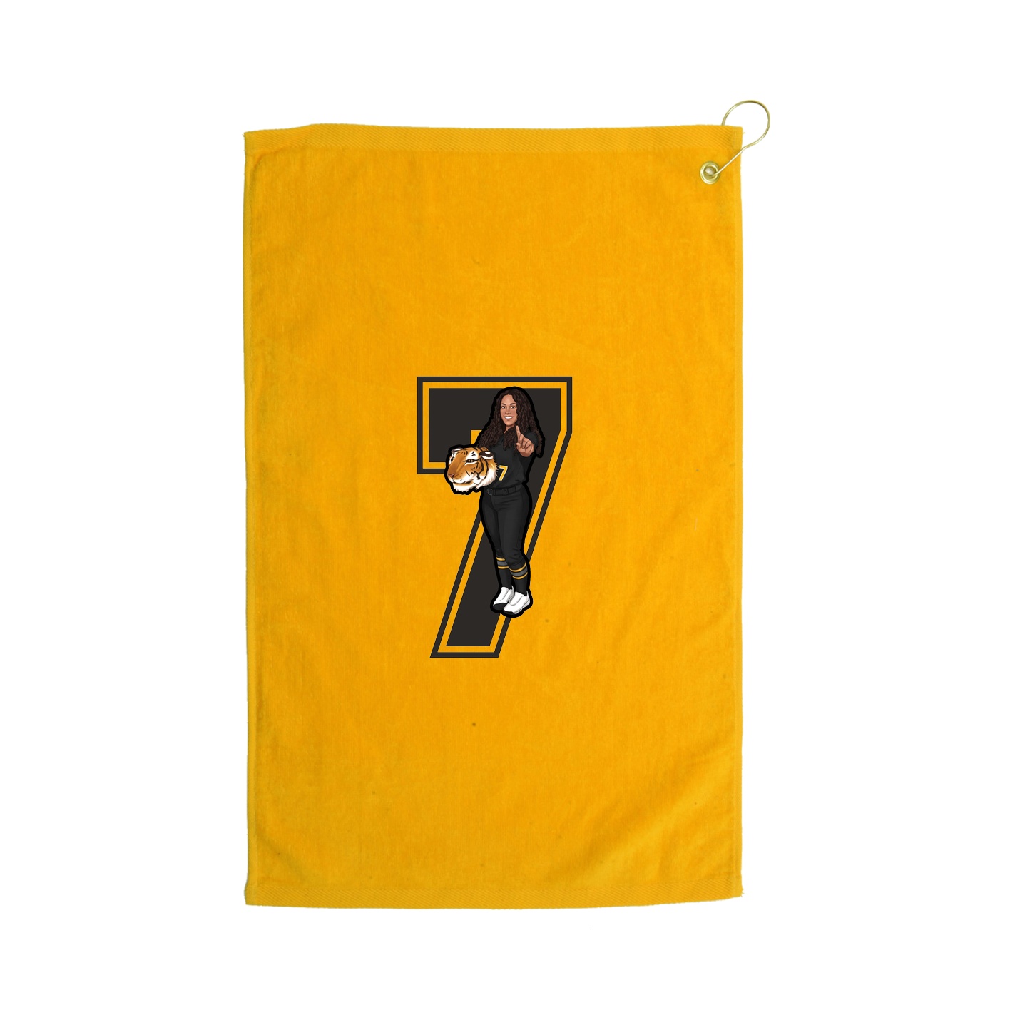 Golf Towel — Number in Gold
