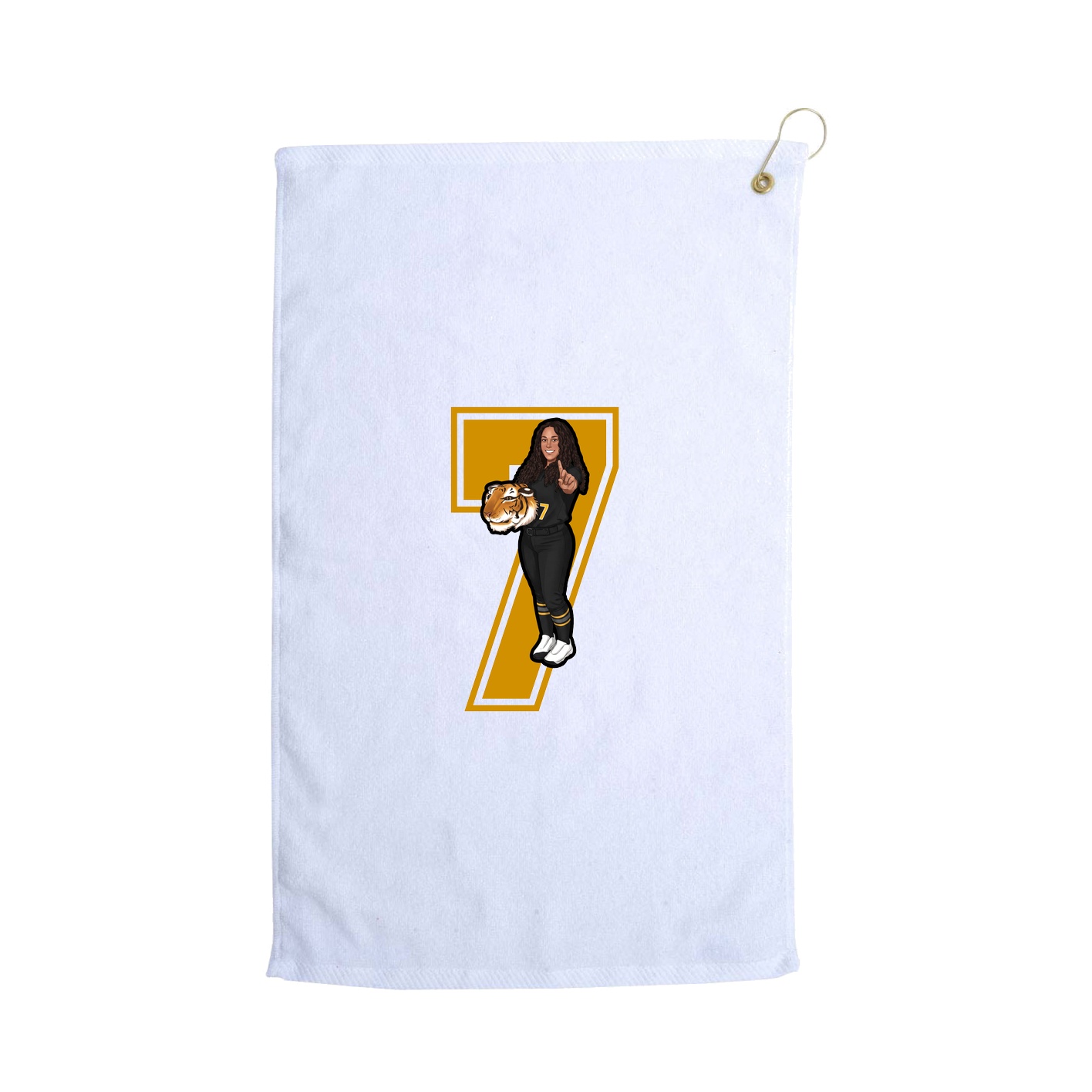 Golf Towel — Number in White