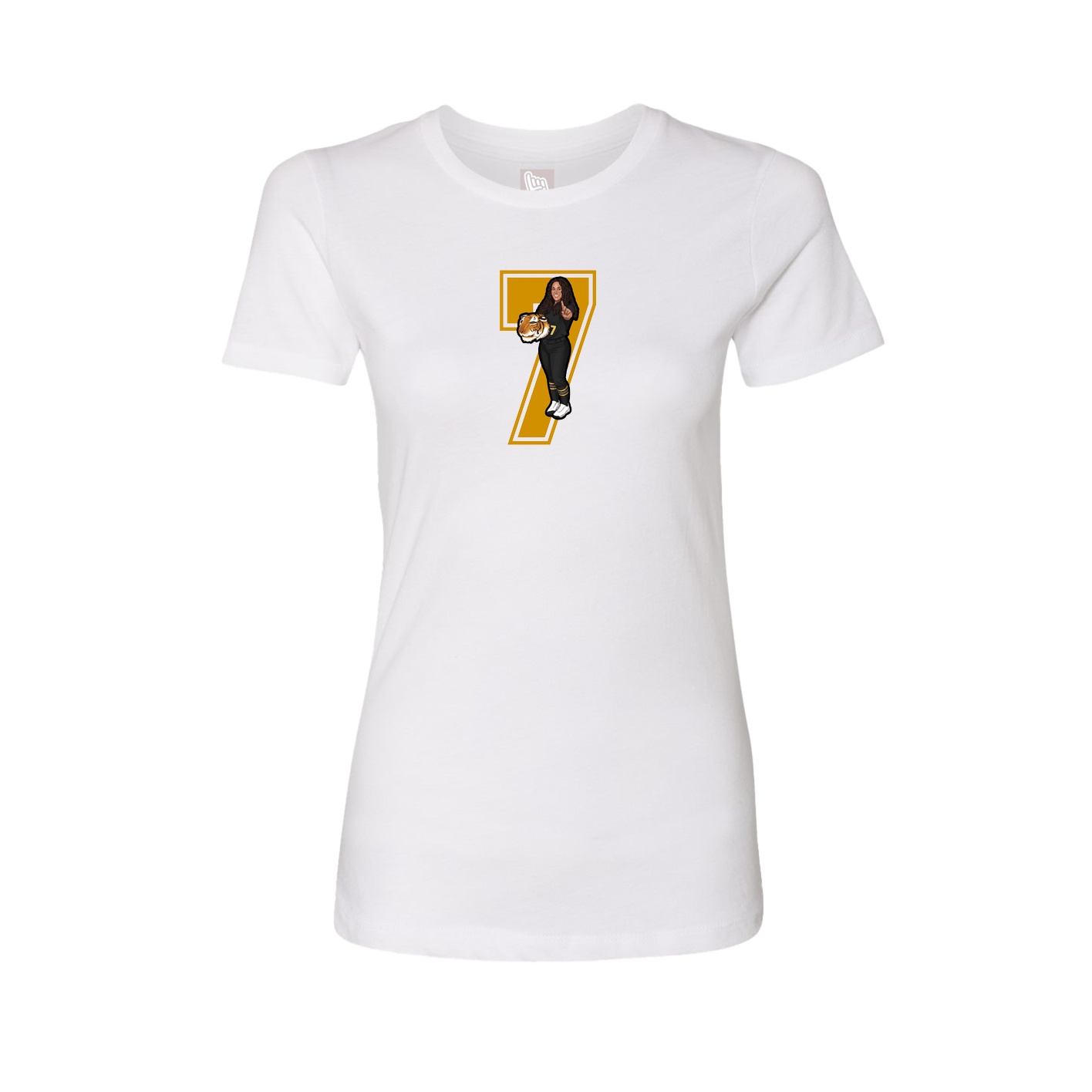 Womens Tee — Number in White