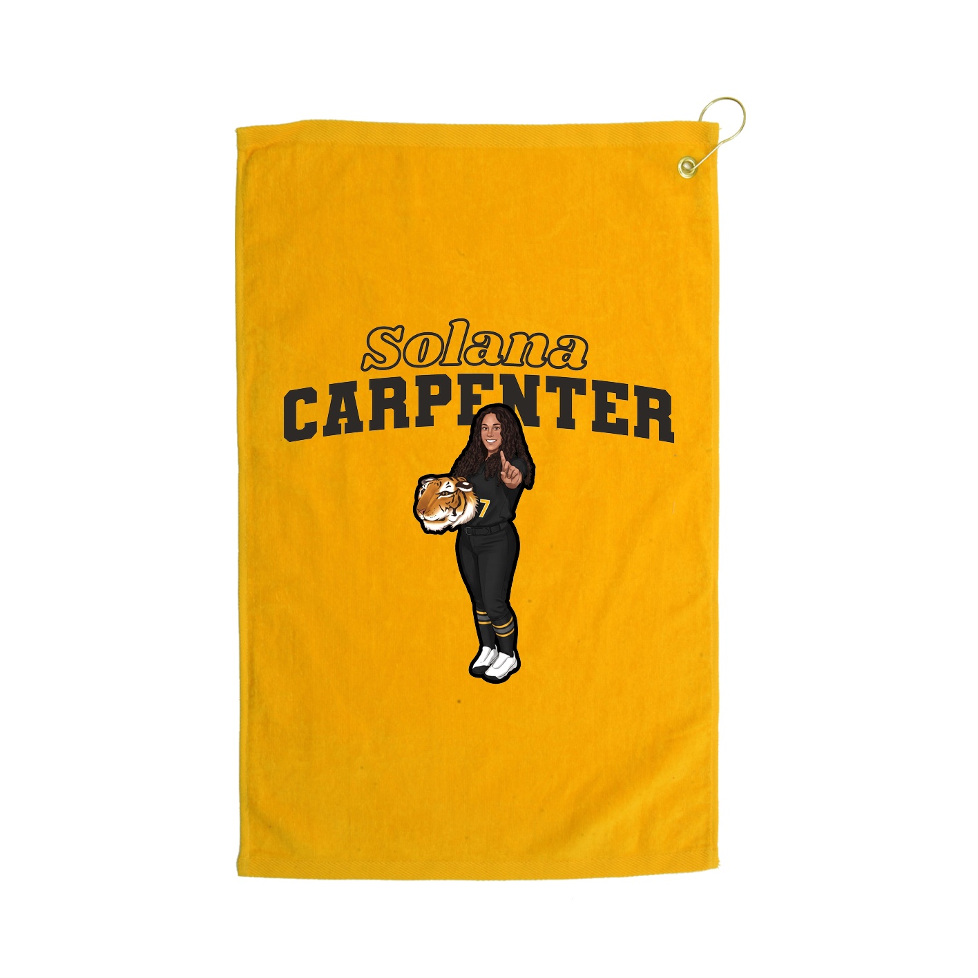 Golf Towel — Name Arch in Gold