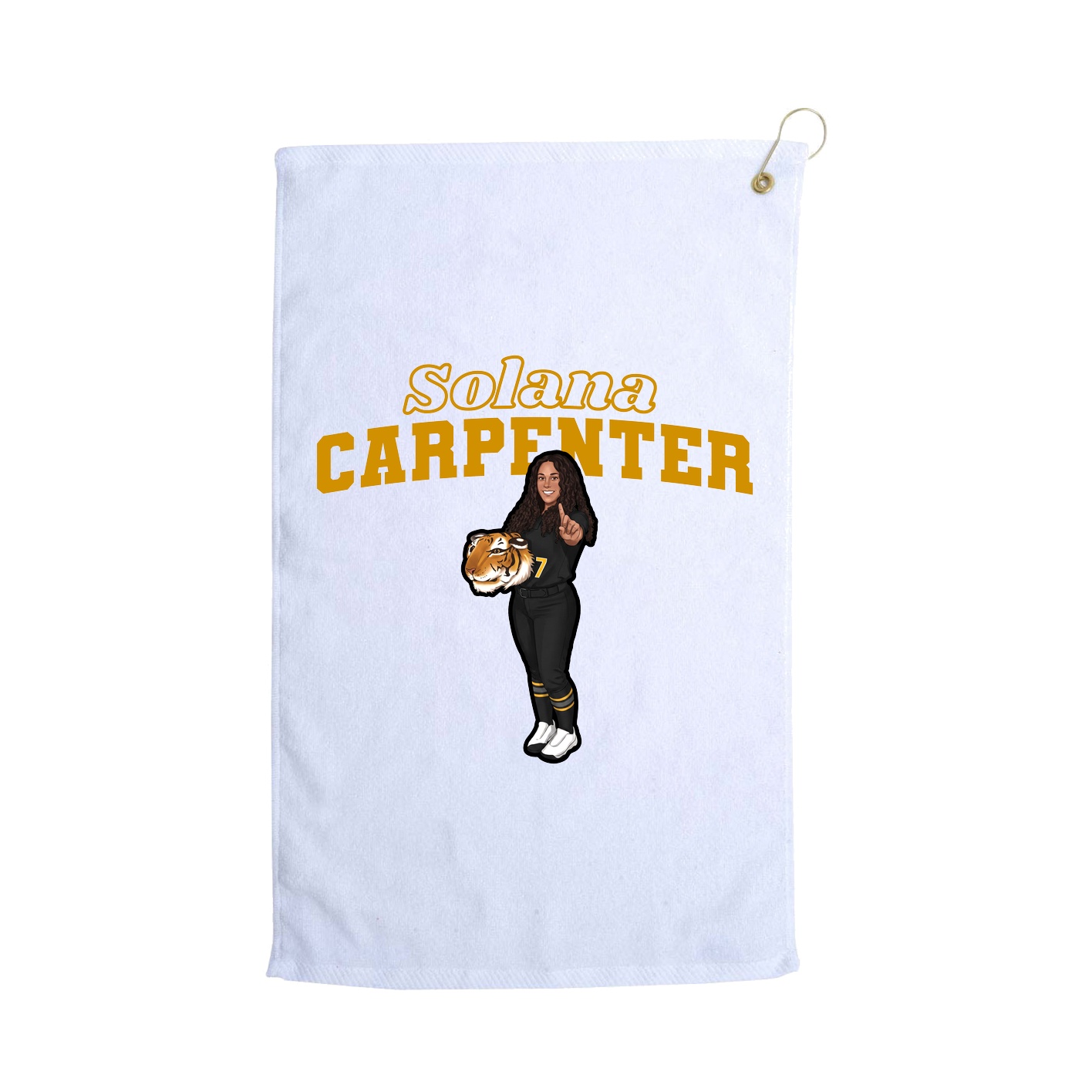 Golf Towel — Name Arch in White