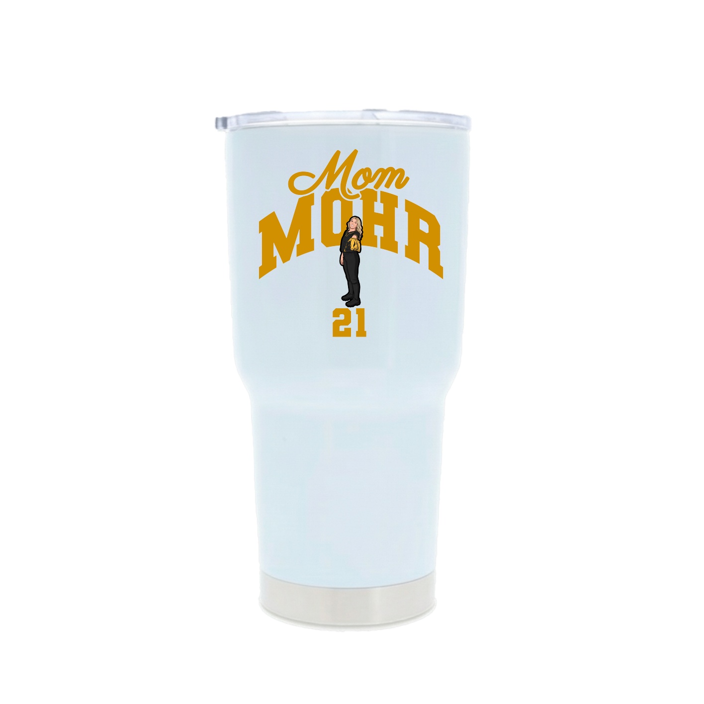 30oz Stainless Steel Tumbler — Mothers Day Arch in White