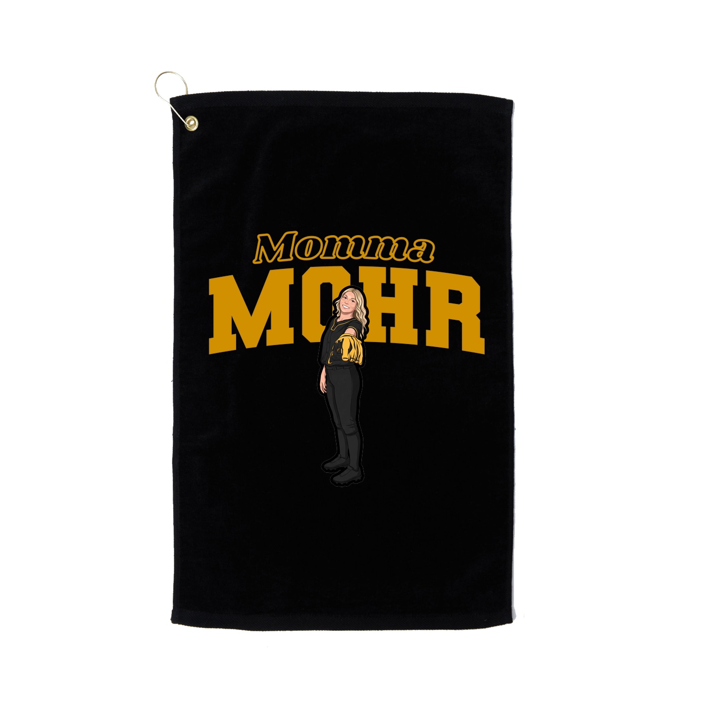Golf Towel — Mothers Day Block in Black