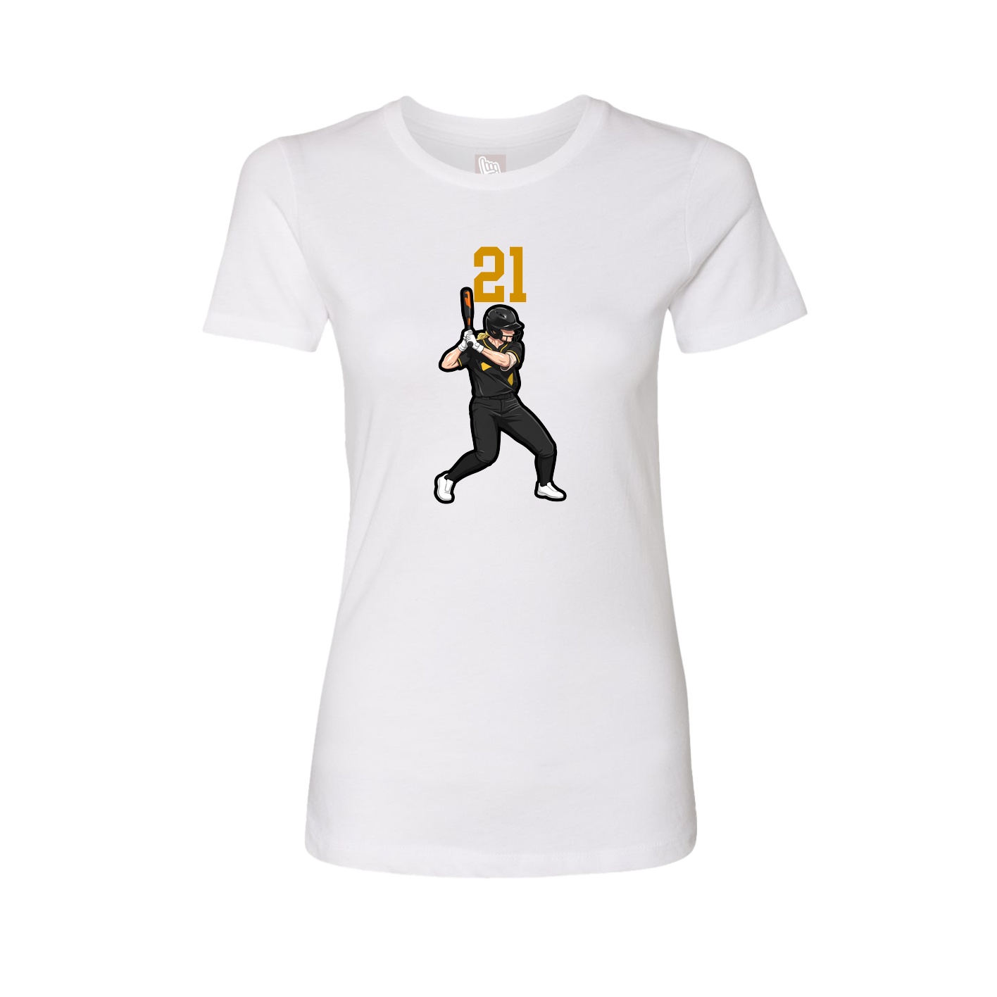 Fitted Women's Tee — Number Top in White