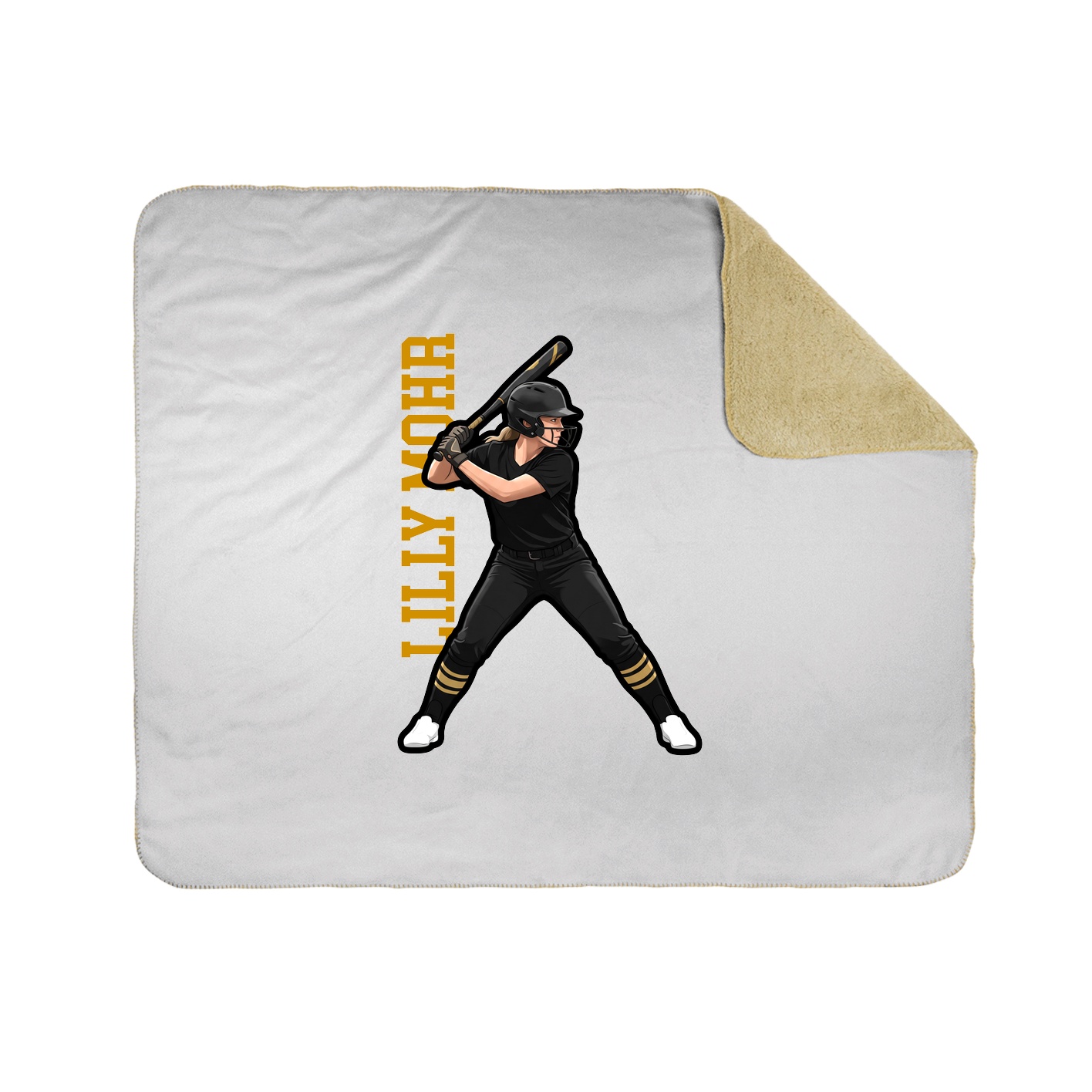 Throw Blanket — Name Vertical in White