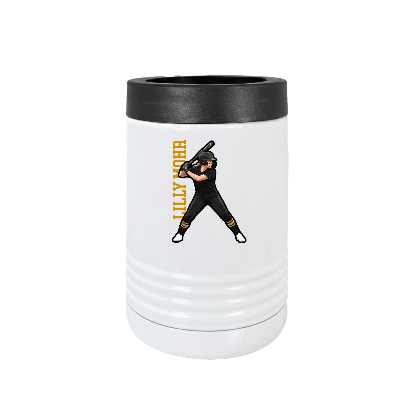 Beverage Holder — Name Vertical in White