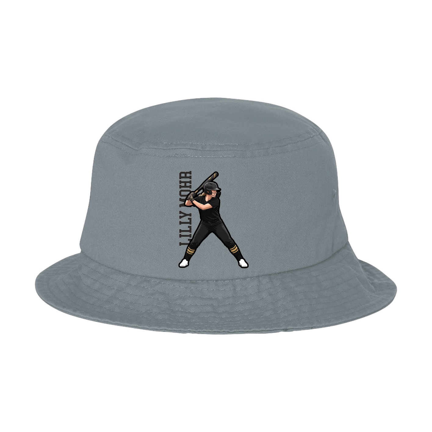 Bucket Cap — Name Vertical in Grey