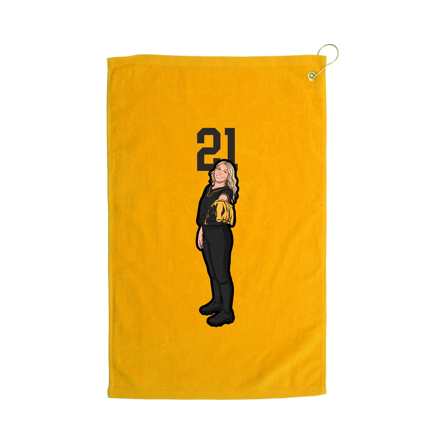 Golf Towel — Number Top in Gold