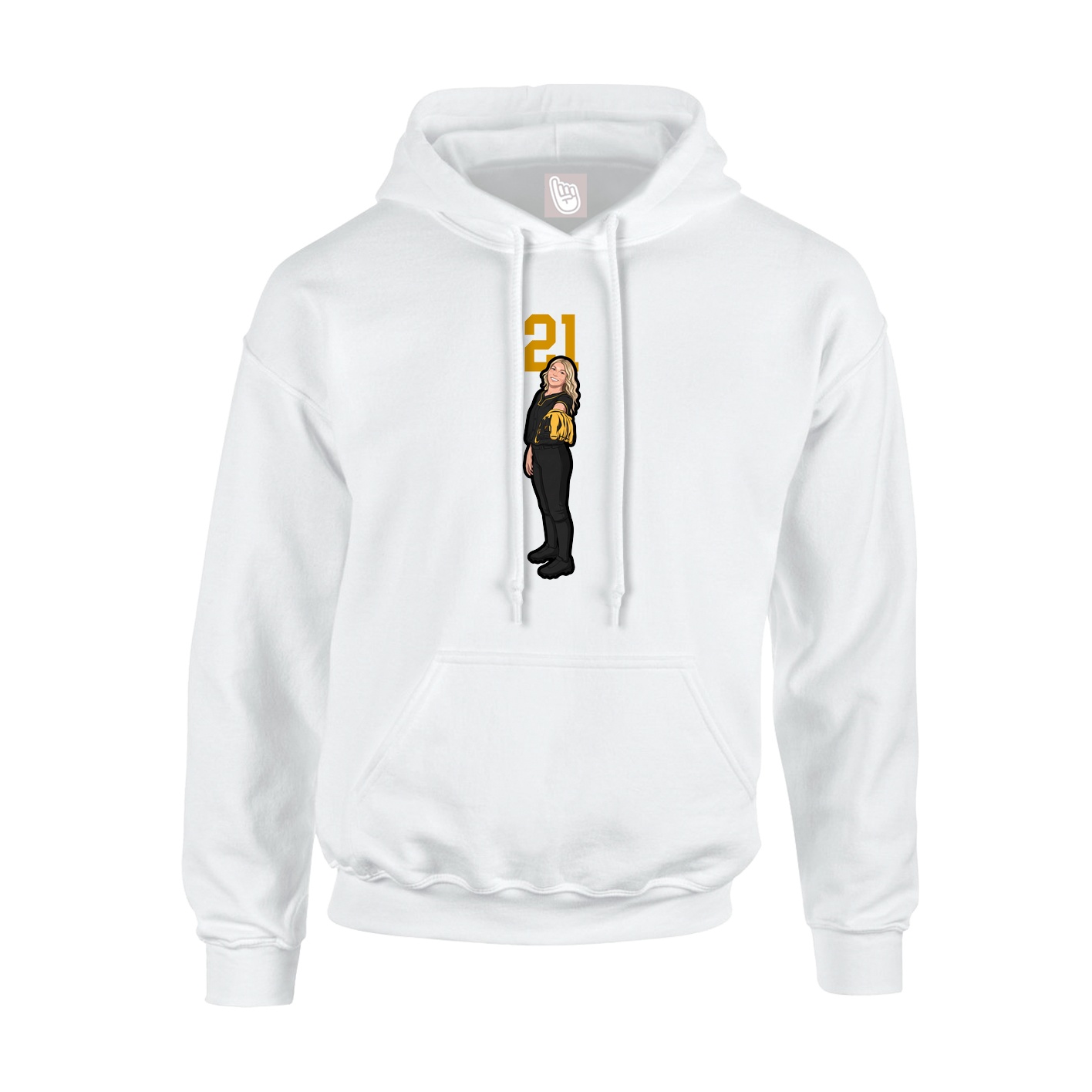 Youth Hoodie — Number Top in White