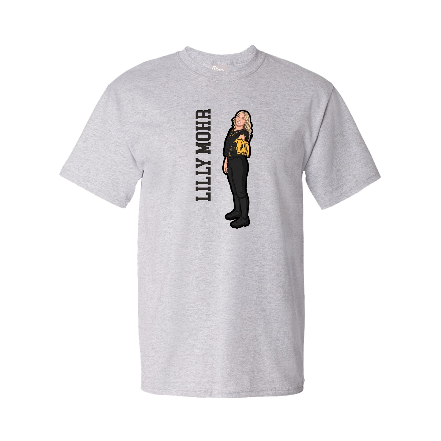 Youth Tee — Name Vertical in Grey
