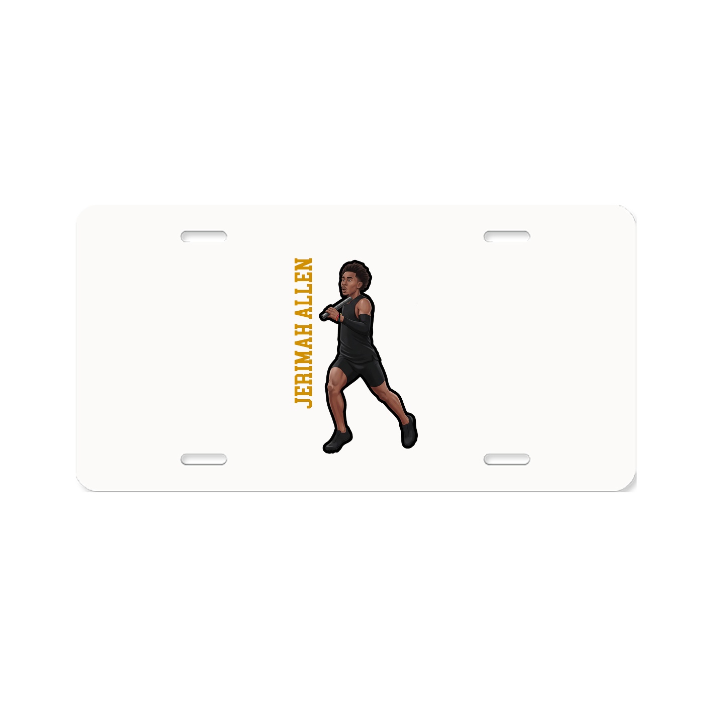 License Plate — Name Vertical in Classic