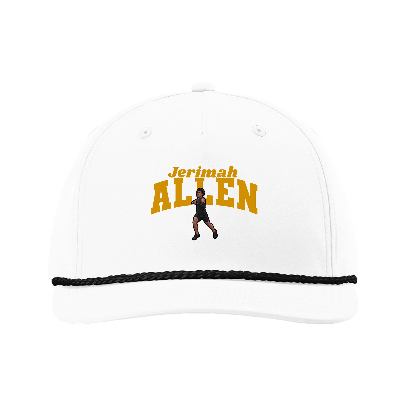 Five-Panel Classic Rope Cap — Signature Arch in White