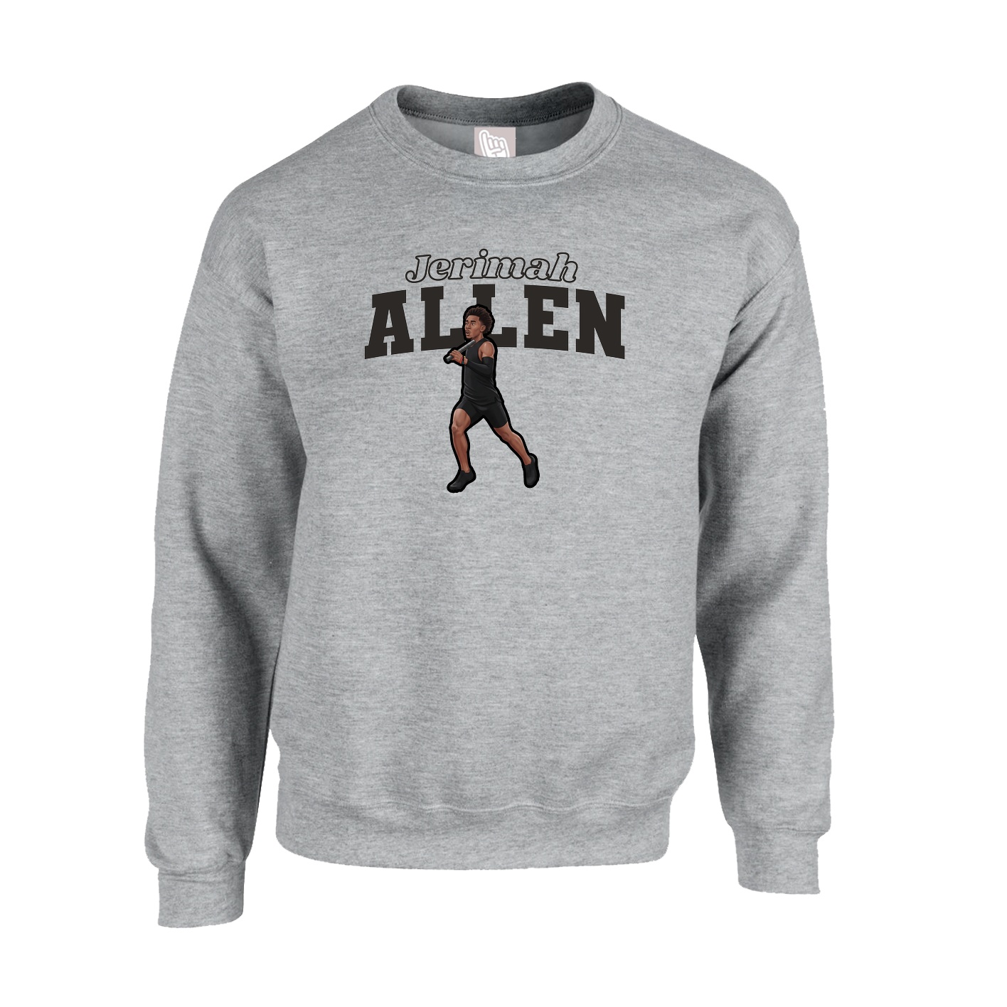 Fleece Crew — Name Arch in Grey