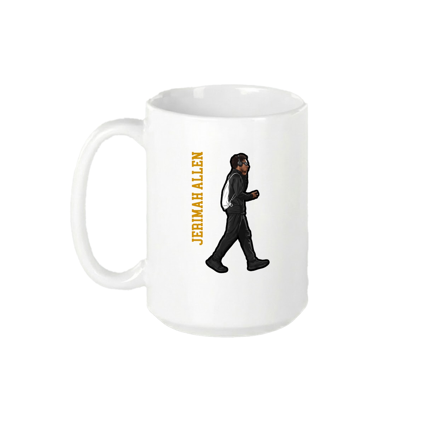 15oz Coffee Mug — Name Vertical in White