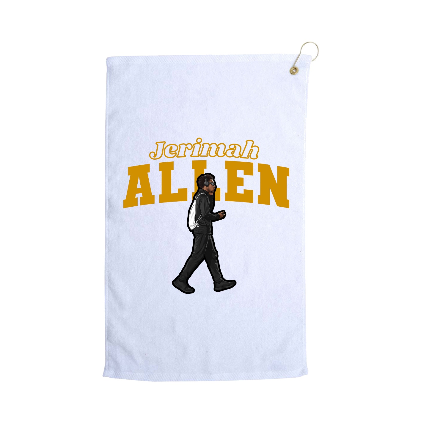 Golf Towel — Name Arch in White
