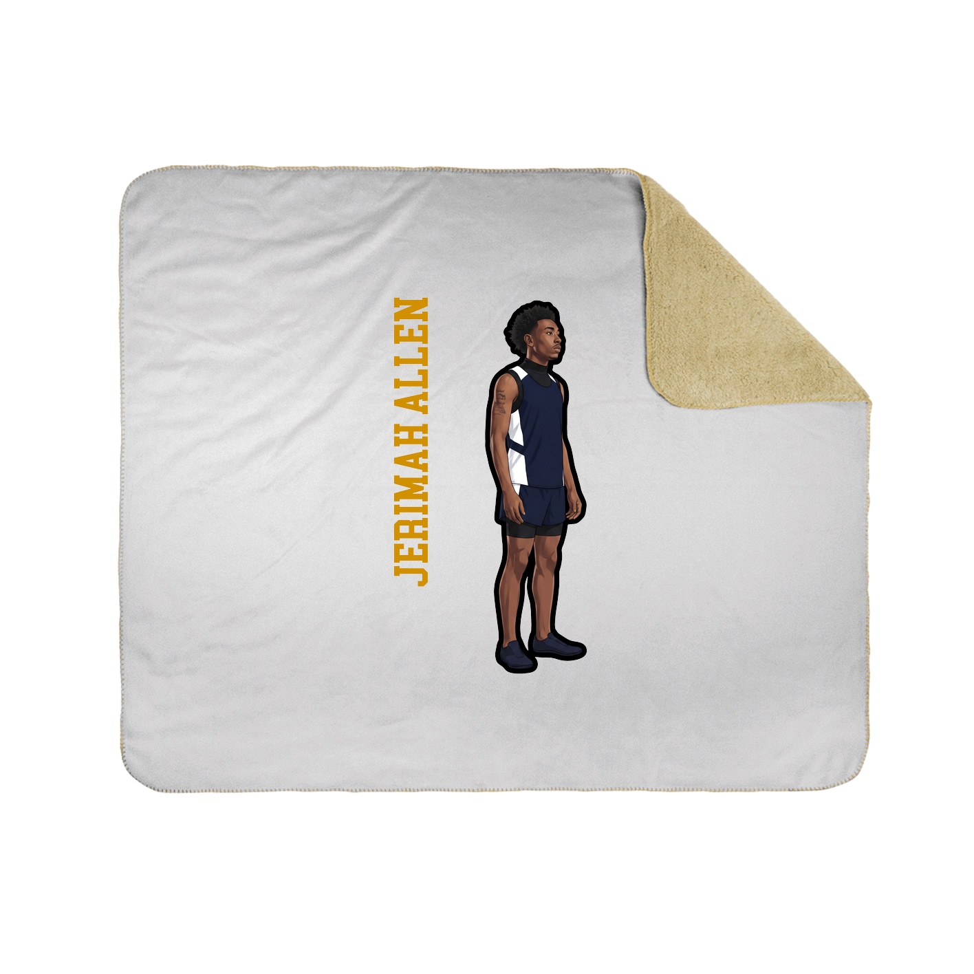 Throw Blanket — Name Vertical in White