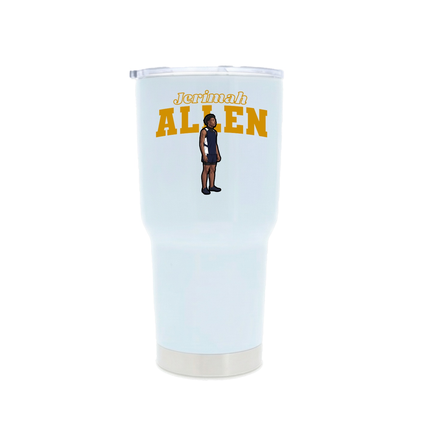 30oz Stainless Steel Tumbler — Name Arch in White
