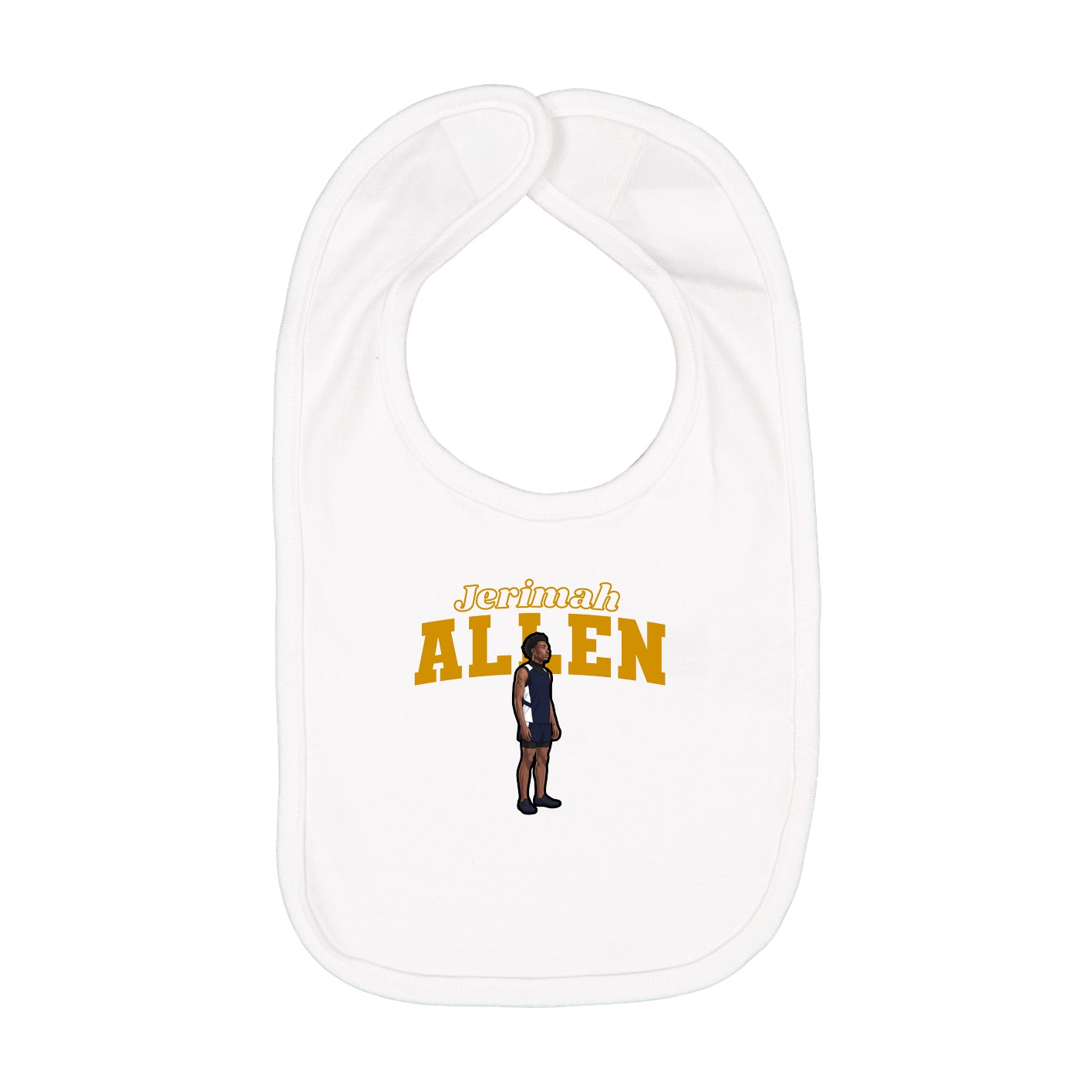 Infant Bib — Name Arch in White