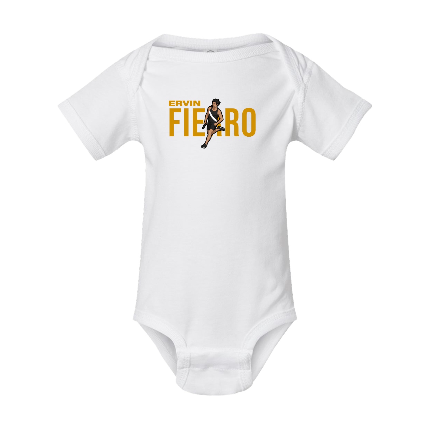Baby Onesie — Player Name in White