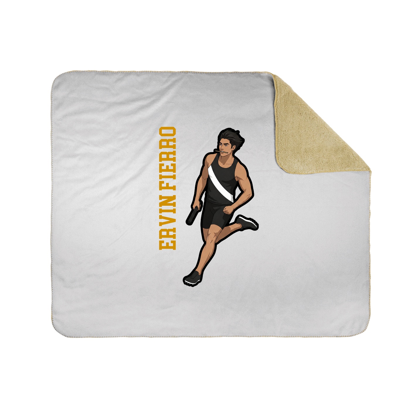 Throw Blanket — Name Vertical in White