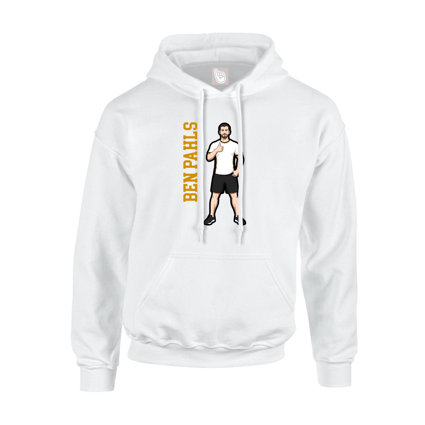 Youth Hoodie — Name Vertical in White