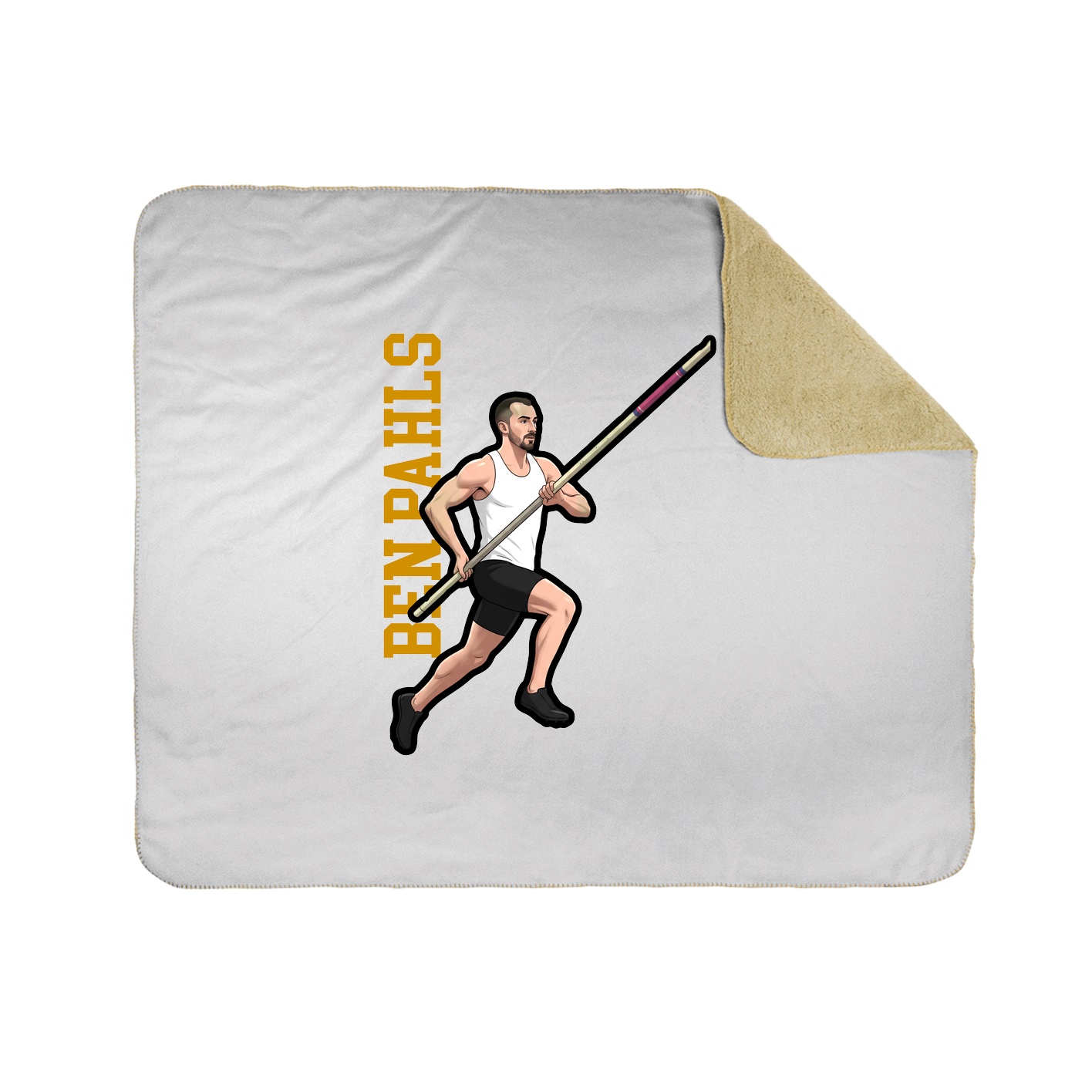 Throw Blanket — Name Vertical in White