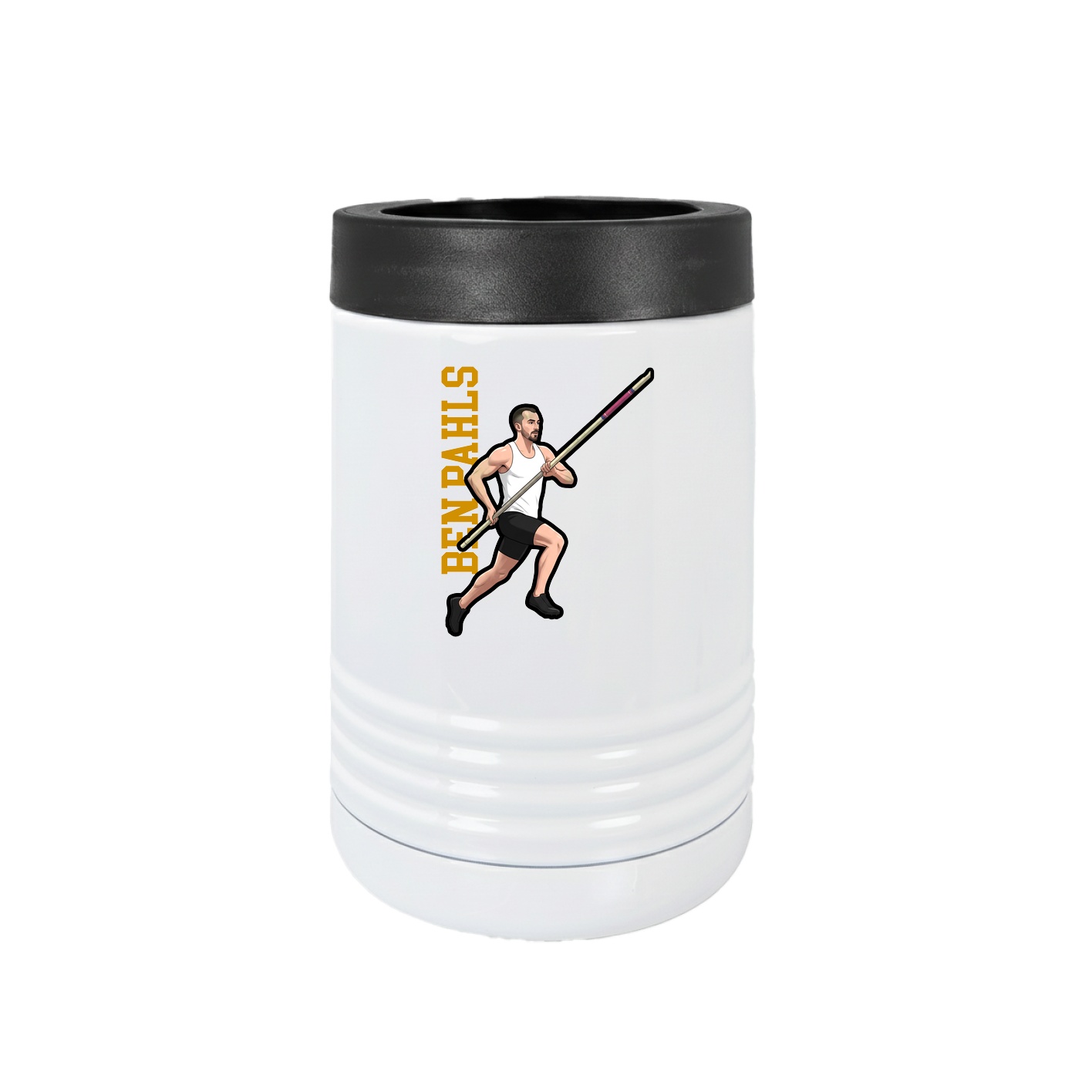 Beverage Holder — Name Vertical in White
