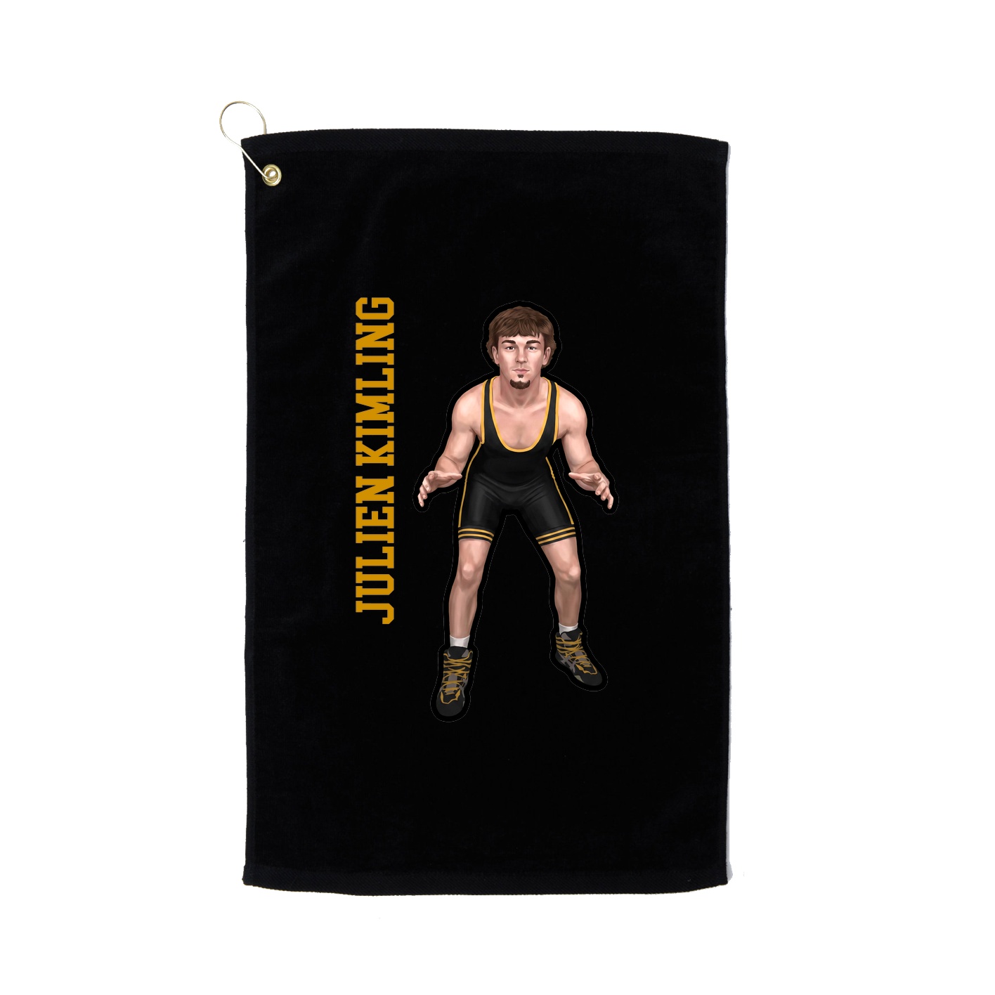 Golf Towel — Name Vertical in Black