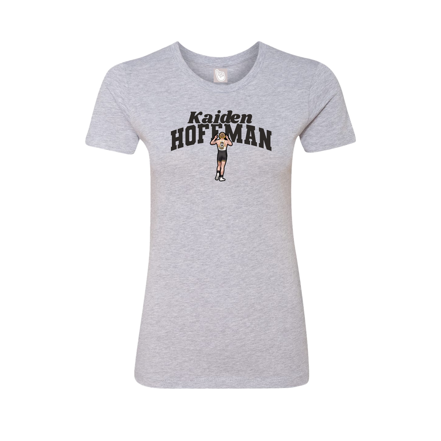 Fitted Women's Tee — Signature Arch in Grey