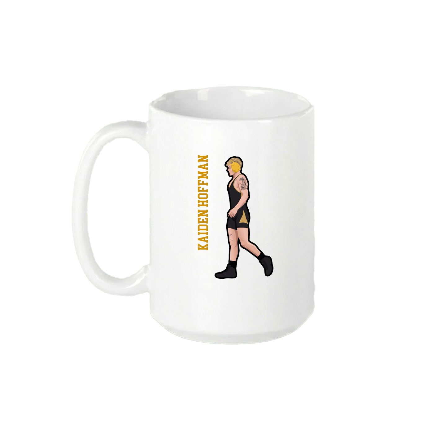 15oz Coffee Mug — Name Vertical in White