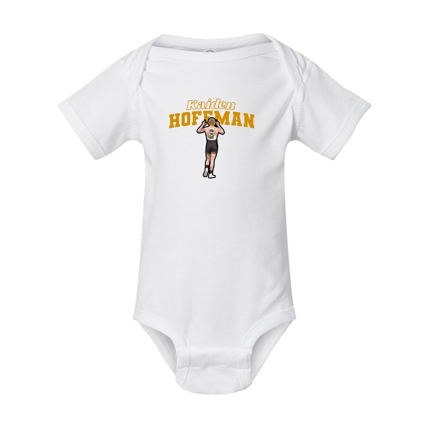 Baby Onesie — Name Arch in White