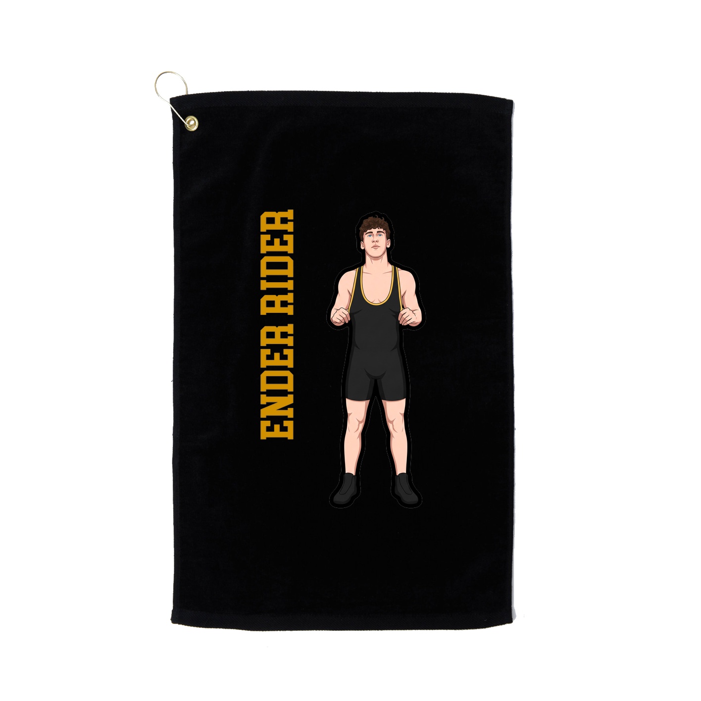 Golf Towel — Name Vertical in Black