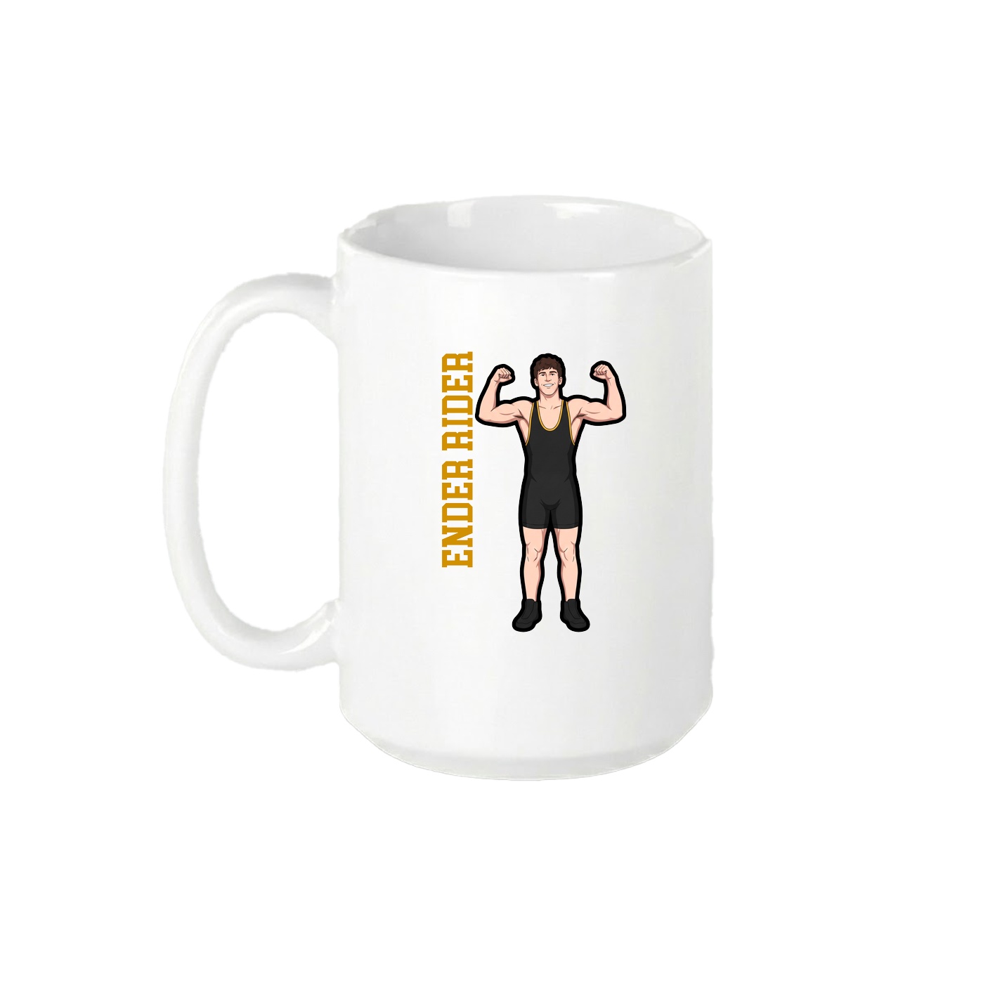 15oz Coffee Mug — Name Vertical in White