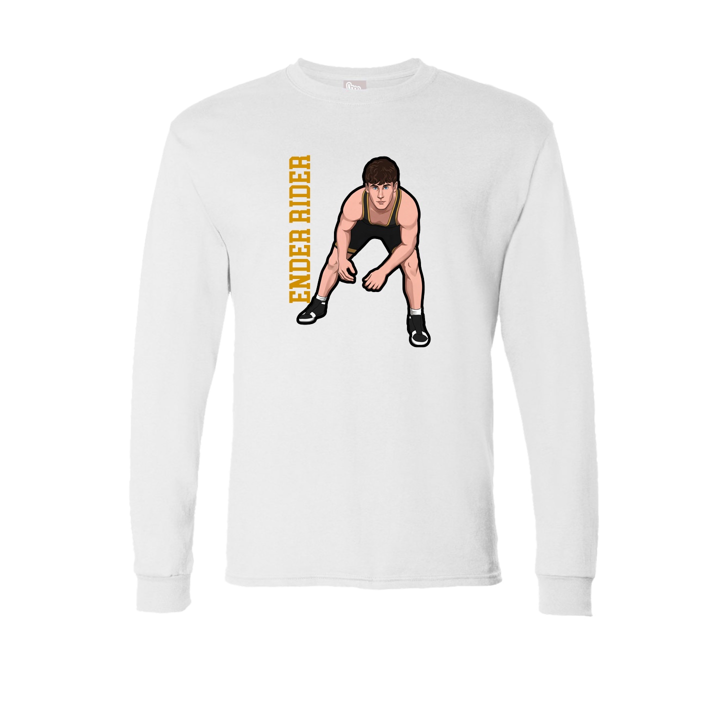 Long Sleeve Tee — Name Vertical in White