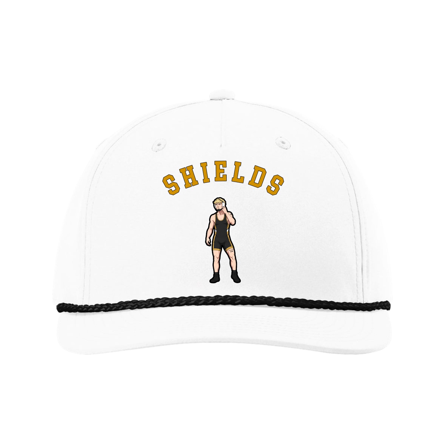 Five-Panel Classic Rope Cap — Shirsey Arch in White